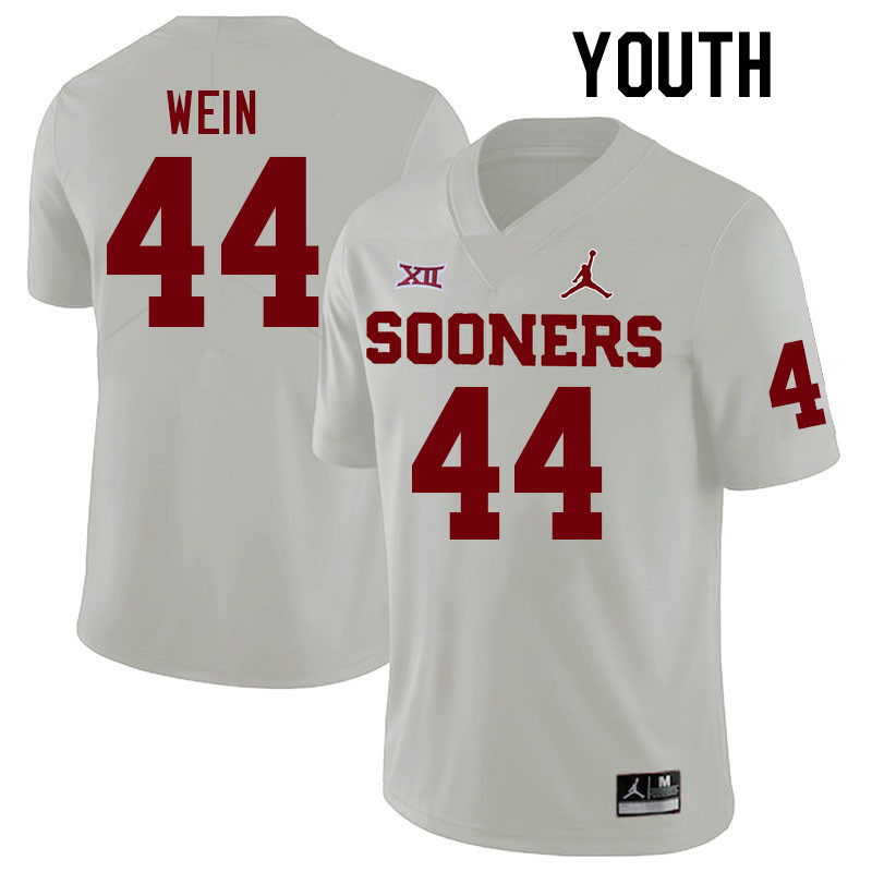 Youth #44 Taylor Wein Oklahoma Sooners College Football Jerseys Stitched-White